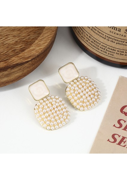 Xiaoxiang Inci Küpeler Niş Retro Küpeler S925 Gümüş Iğne Küpeler Üst Seviye Bayan Küpeleri (Yurt Dışından)