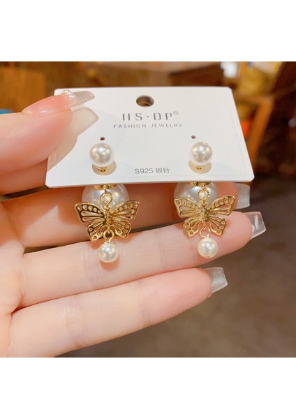 Popüler 925 Gümüş Iğne Küpe Klasik Geometrik Uzun Püskül Küpe (Yurt Dışından)