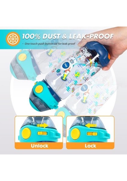 Space Dino 650 ml Plastik Matara