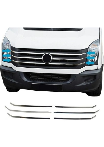 Vw Crafter Krom Ön Panjur 6 Prç. 2012-2016 Arası Paslanmaz Çelik