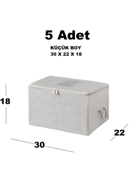 Tekno Trust 5'Li Küçük Boy Gri Renk Baza Altı Çeyiz Hurç Organizer ~ Ölçü: (30x22x18) X 5 adet modelleri