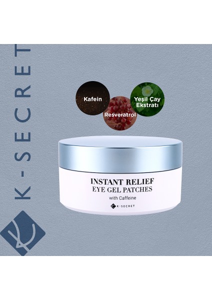 Ksecret İnstant Relief Eye Gel Patches (Caffeıne) 60 Adet - Kafein İçeren Göz Altı Maskesi