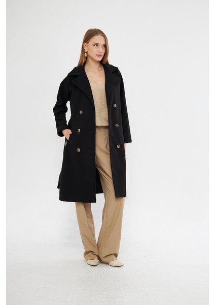 Beli Kuşaklı Kaşe Kaban K1141