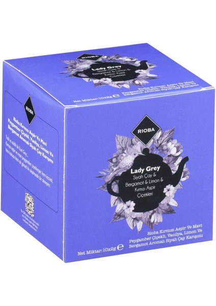 Rıoba Lady Grey Poşet Çay 10LU 2g Kafe Kafeterya Çaycı Sallama Sohbet Muhabbet Şifa