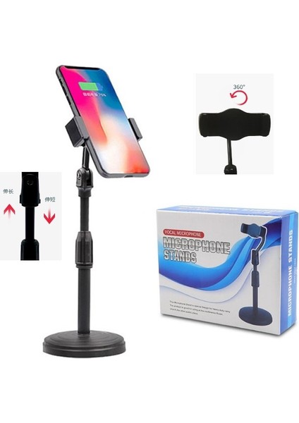 Masaüstü Teleskopik Telefon Standı Tripot