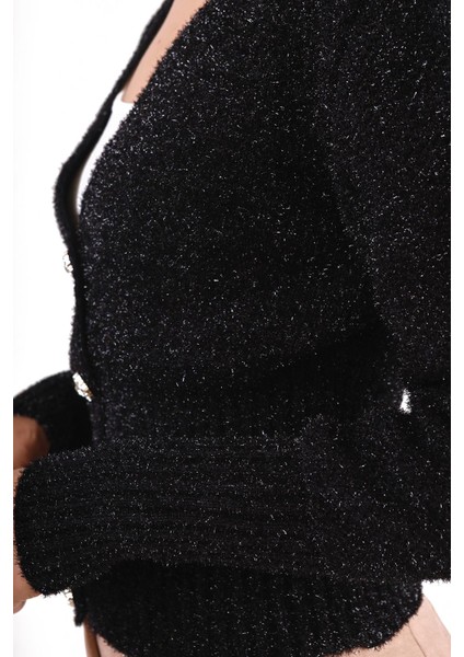 6390 Inci Detay Simli Hırka Siyah fırsatları