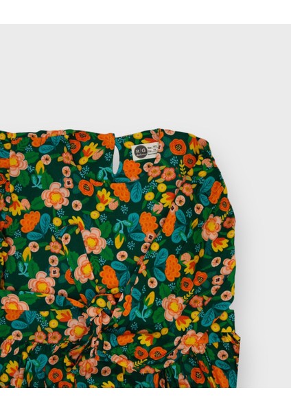 Büzgülü Kemerli ve Tokalı Genç Kız Pamuk Kumaş Elbise fiyatları