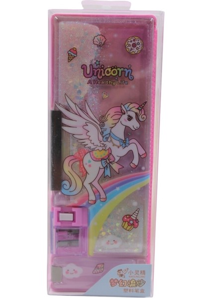 Kalemtraşlı Çift Bölmeli Kalem Kutusu