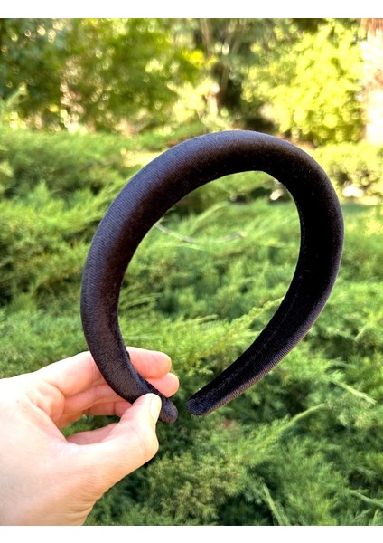 BYM330 Kadın Siyah Düz Ince Kadife Saç Aksesuarı Taç fiyatları