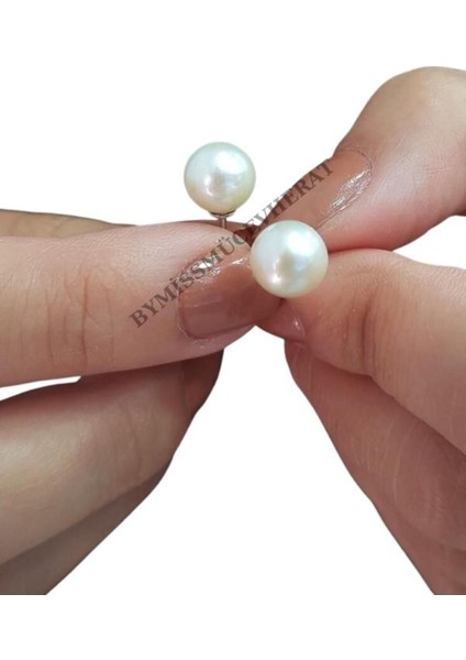 925 Ayar Gümüş Kadın Inci Küpe 8 mm modelleri