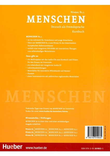 Menschen B1.1 Kursbuch + Arbeitsbuch + DVD indirimleri