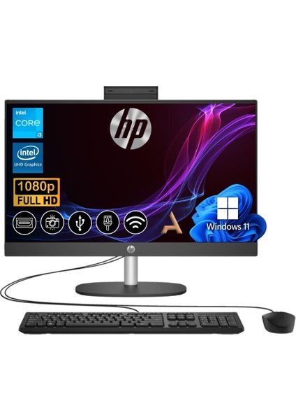 Hp Proone 240 G10  I3-N300  16GB 512GB M.2 SSD 8T2W4ES ATL13 23.8"  W11PRO  All In One Bilgisayar