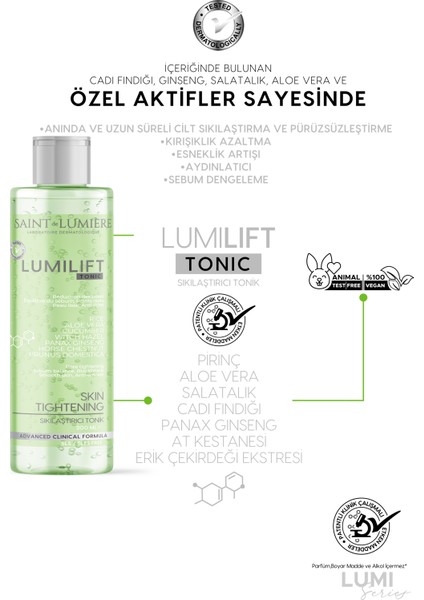 LUMILIFT Canlandırıcı, Gözenek Sıkılaştırıcı, Siyah Nokta ve Leke Karşıtı, Tonik 200 ml
