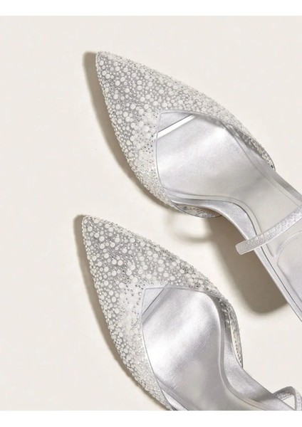 Duxal Shoes Gale Inci Detay Arkası Açık Topuklu Ayakkabı