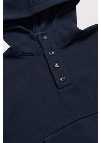 (Kids Boy) Düğmeli Şardonlu Kapüşonlu Sweatshirt modelleri