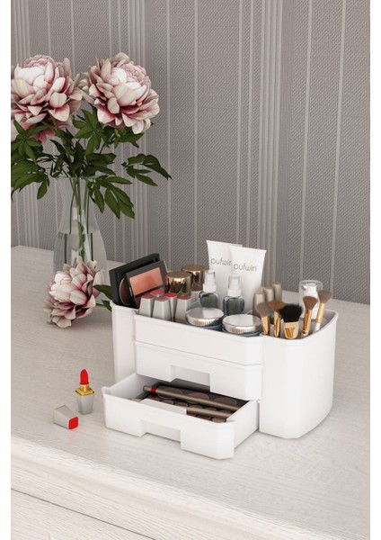 Tekno Trust Siena 2 Çekmeceli Kozmetik ve Makyaj Düzenleme Kutusu Organizer