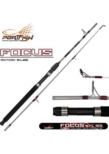 Focus 120 cm Vidalı Dolgu Tekne Kamışı 15 Lbs