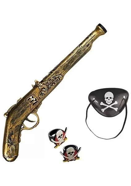 Oyuncak Korsan Sı Korsan Maskesi ve 2 Adet Korsan Yüzüğü Seti