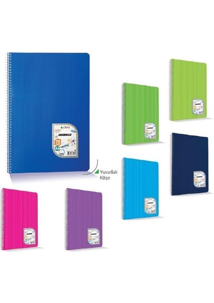 Çınar Colormaxi 100 Yp Kareli A4 Defter Spiralli Plastik Kapak