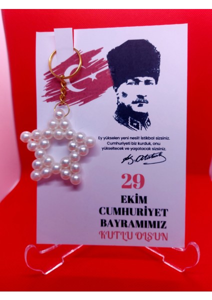 20 Adet-Yıldız Anahtarlık-29 Ekim Cumhuriyet Bayramı 101. Yıl Temalı-Okul Hediyelik fiyatları