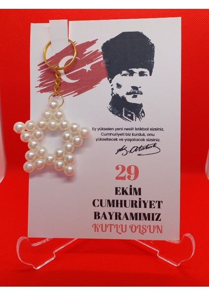 20 Adet-Yıldız Anahtarlık-29 Ekim Cumhuriyet Bayramı 101. Yıl Temalı-Okul Hediyelik modelleri