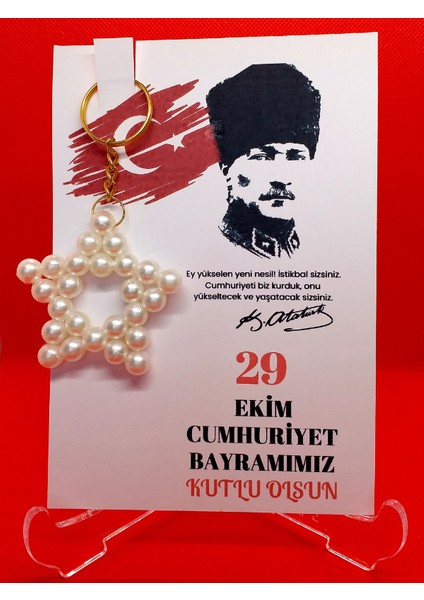 20 Adet-Yıldız Anahtarlık-29 Ekim Cumhuriyet Bayramı 101. Yıl Temalı-Okul Hediyelik fırsatları