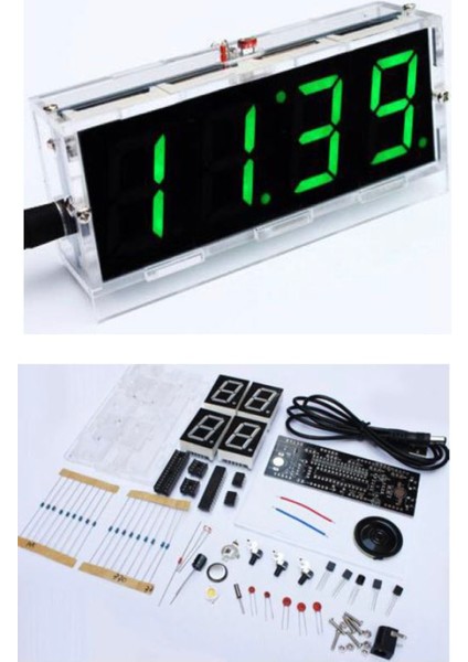 Dıy Kıt Dıgıtal Clock - Green LED Dısplay Clock And Thermometer