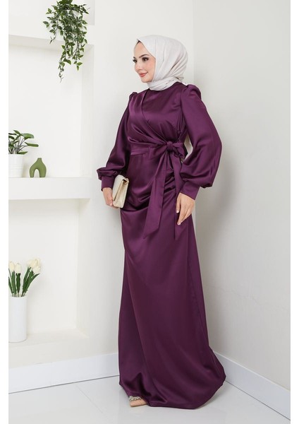 Kadın Giyim Moda Tesettür Abiye Saten Elbise 2762 fiyatları