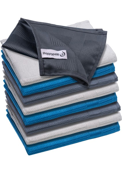 9'lu Mikrofiber Temizlik Bezi, Cam, Araba, Mutfak, Fiber Temizleme Bezi 40X60CM