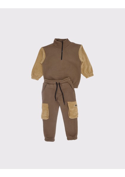 Kız / Erkek Çocuk Kadife Detaylı Eşofman Takımı_RG1433
