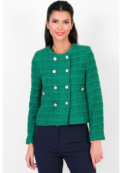 Pepper Yuvarlak Yaka Buklet Ceket Yeşil fırsatları