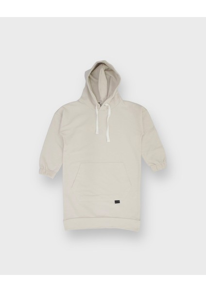 Çocuk Kapüşonlu ve Kanguru Cepli Sweat Elbise