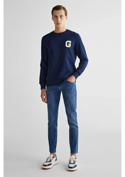 Erkek Lacivert Regular Fit Sweatshirt