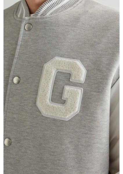 Erkek Gri Bomber Ceket