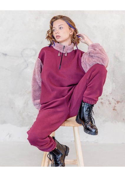 Genç Kız Fermuarlı Kışlık Sweatshirt