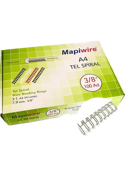 Wire 3/8 Kutu Tel Transparan 100 Adet