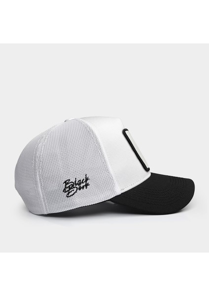 V1 Trucker Bengal Kaplan - 1bs Kod Logolu Unisex Siyah Siperli-Beyaz Şapka
