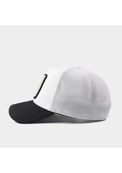 V1 Trucker Bengal Kaplan - 1bs Kod Logolu Unisex Siyah Siperli-Beyaz Şapka