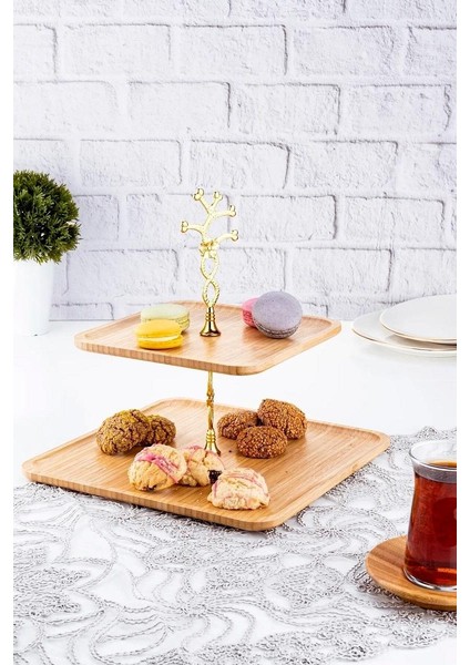 Tiramisu 2 Katlı Sunum Kare B4635
