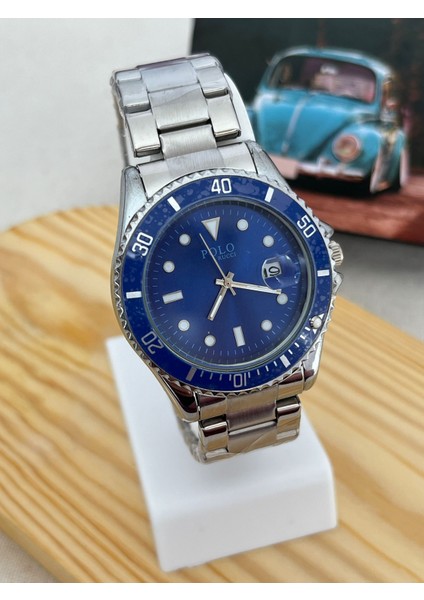 G Sport Polo Çelik Kasa Lacivert Yuvarlak Erkek Kol Saati - HMES-0027