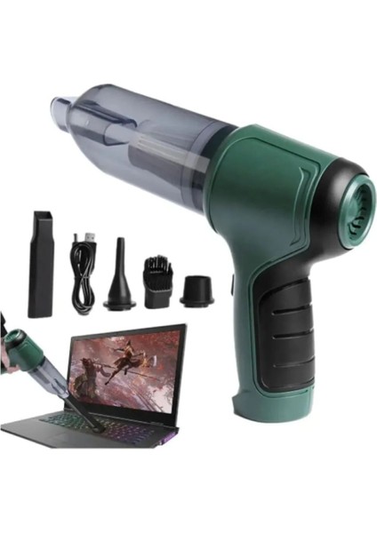 Şarjlı Mini Ev Ve Araç Içi Gri Renk Süpürge Çok Fonksiyonlu Emiş Gücü Ve Üfleme 120W fiyatları