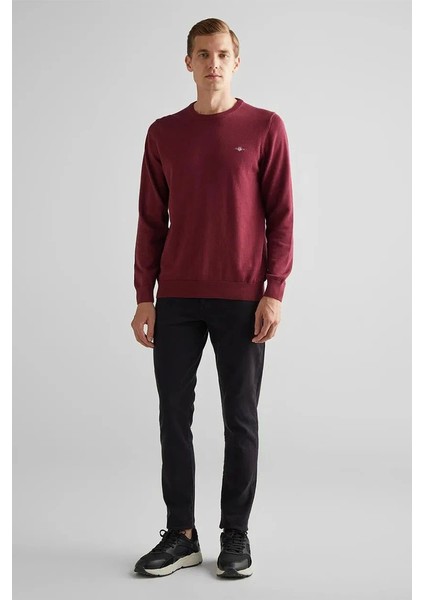 Erkek Bordo Regular Fit Kazak