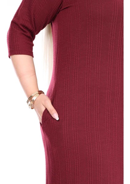 Çift Cepli Kışlık Büyük Beden Esnek Siyah Elbise 31B-2609 fiyatları