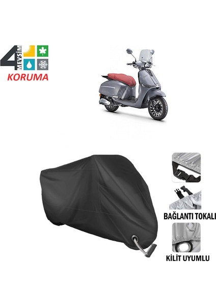 Kuba Bannry 125 Branda Motosiklet Brandası Bağlantı,kilit Uyumlu Siyah