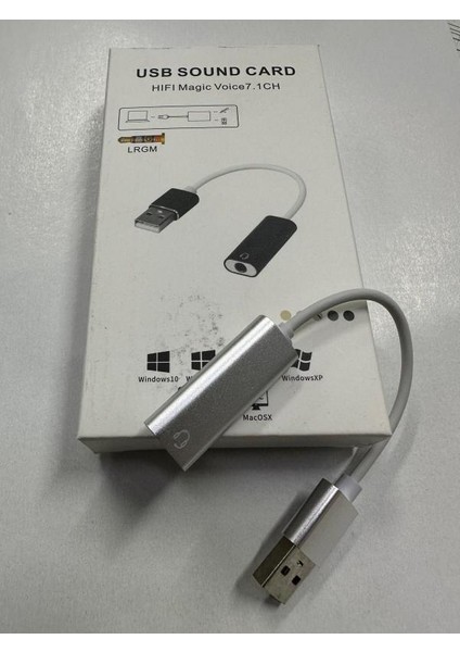 Tek Girişli USB Ses Kartı Kulaklık Mifrofon Tek Girişli USB Ses Kartı