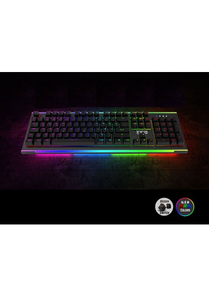Klavye IKG-452 Empousa Rgb Oyuncu Sessiz Gerçek Mekanik El Bilekliği Hediyelidir