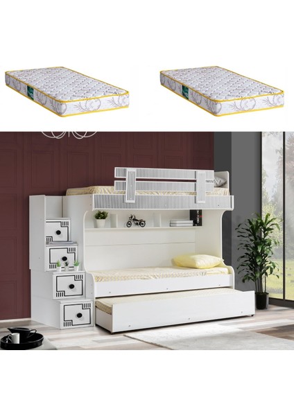 Ranza Çizgi Yavrulu Ranza 2 Adet Comfort Yatak