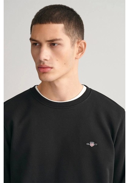 Erkek Siyah Regular Fit Sweatshirt