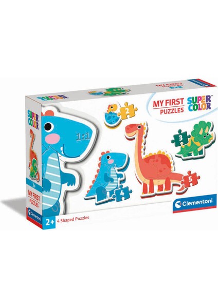 14 Parça Supercolor Puzzle: Ilk Puzzle Koleksiyonum Dinozor