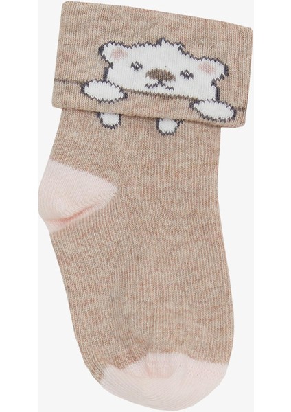 Kız Bebek Soket Çorap 2 Li Sevimli Kedicik Baskılı 0-24 Ay, Karışık Renk modelleri